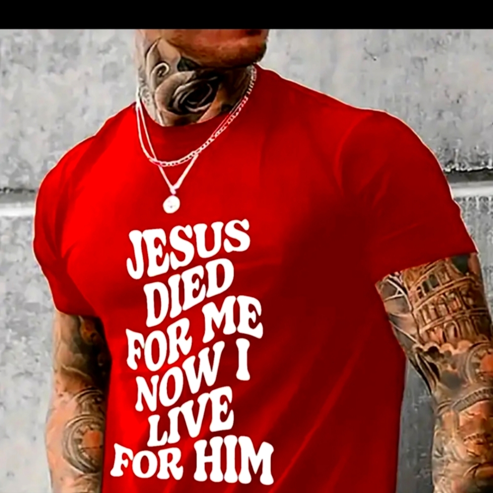 Vibrant Red Short Sleeve Tee with Bold Message
